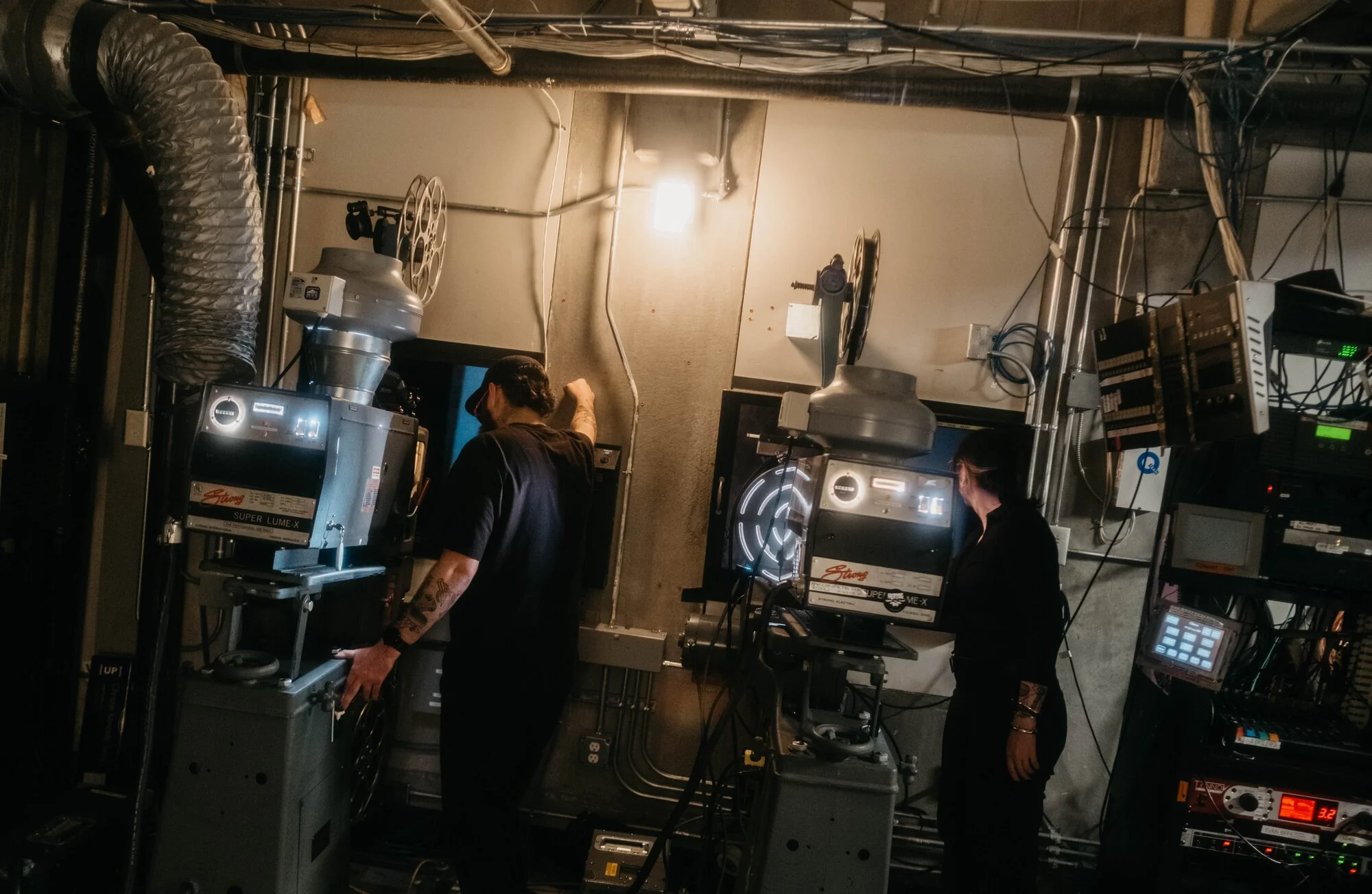 Whitney Miller and Morgan Murphy get ready for a reel switch. Photo: Peter Vo, Rocky Mountain PBS