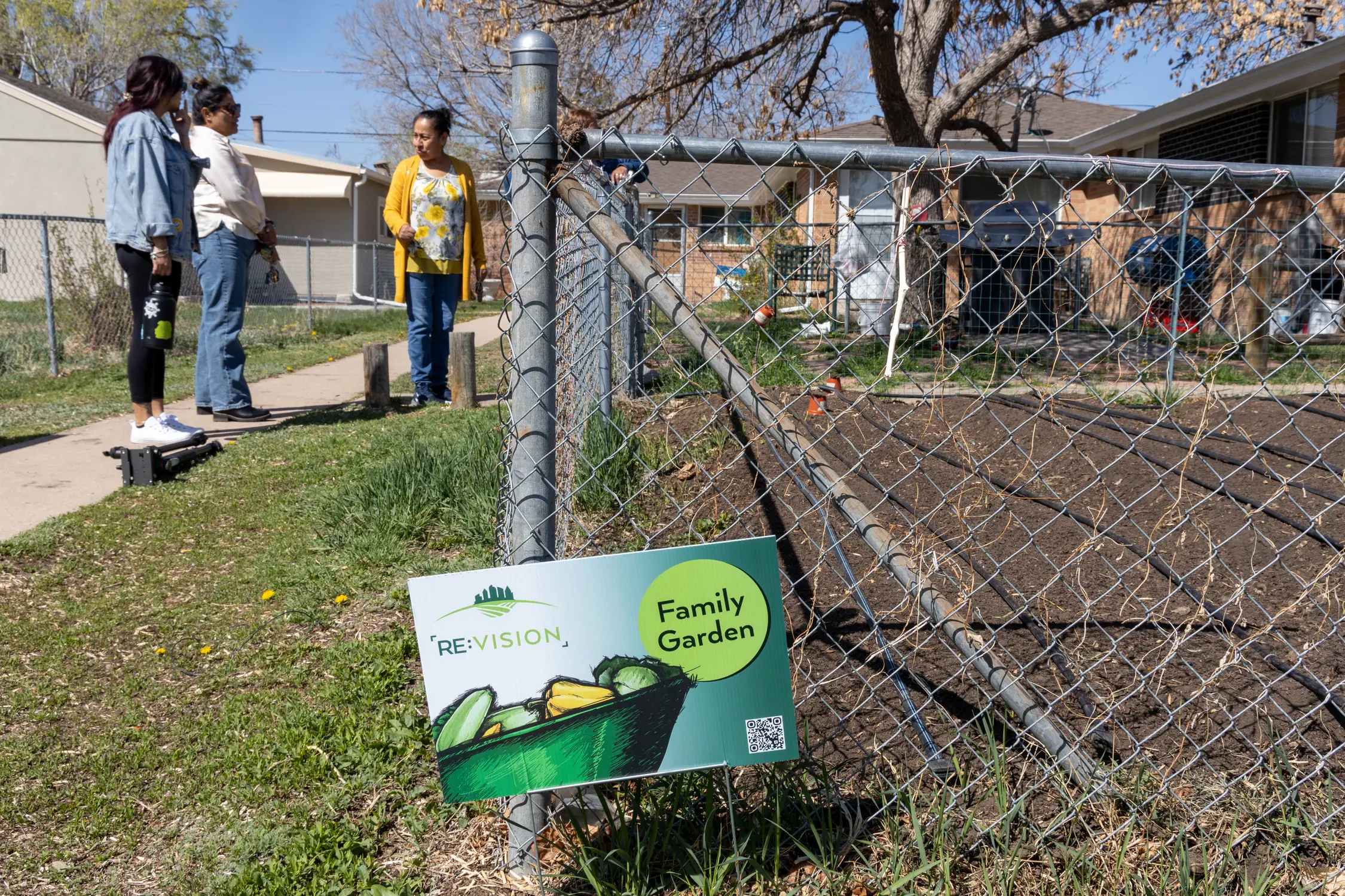 Re:Vision’s promotoras connect Westwood families with healthy food resources, including backyard gardens. Photo: Carly Rose, Rocky Mountain PBS