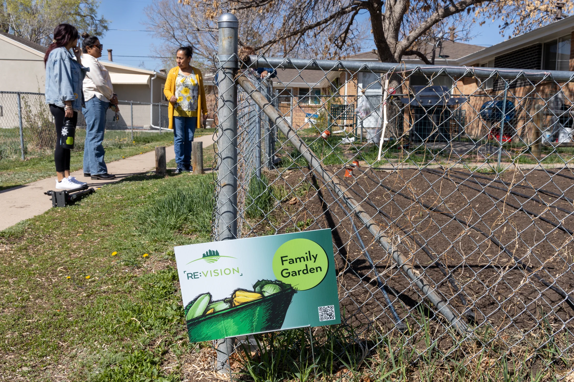 Re:Vision’s promotoras connect Westwood families with healthy food resources, including backyard gardens. Photo: Carly Rose, Rocky Mountain PBS