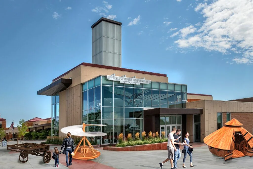 An early mockup of the museum includes outdoor exhibits available for passers-by. Photo courtesy  Leonardo da Vinci Museum of North America