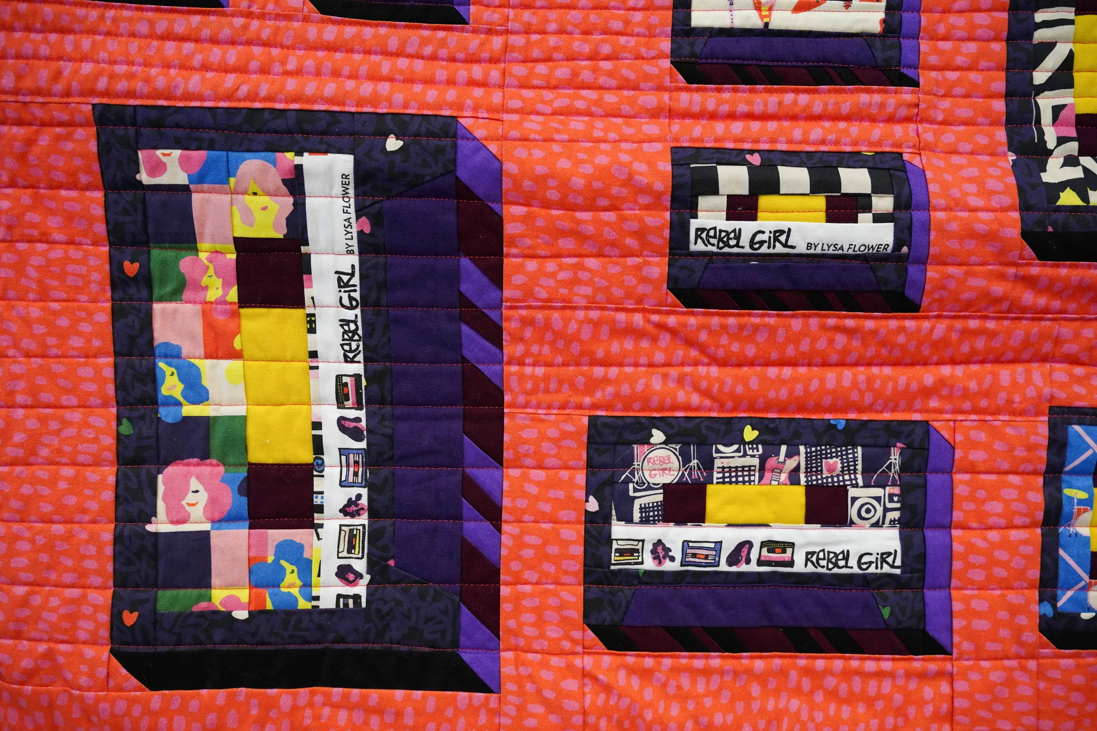 Detail of a mini quilt Powell made that’s displayed in the residency space at 970West Studio. Photo: Joshua Vorse, Rocky Mountain PBS