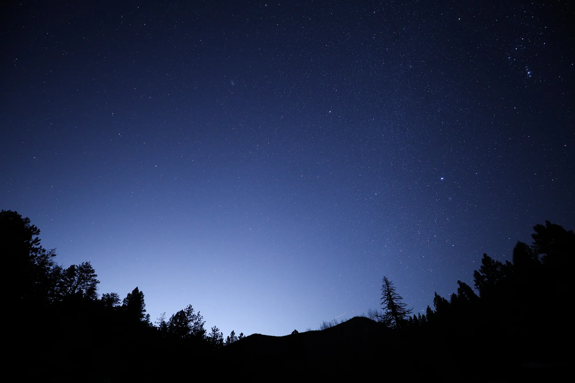 From the trailhead, a faint glow lingered behind the mountains to the east. Because of light pollution from Denver, it’s unlikely Golden Gate Canyon will meet the same dark sky thresholds as places like Jackson Lake State Park, located on Colorado’s eastern plains. Photo, Cormac McCrimmon, Rocky Mountain PBS