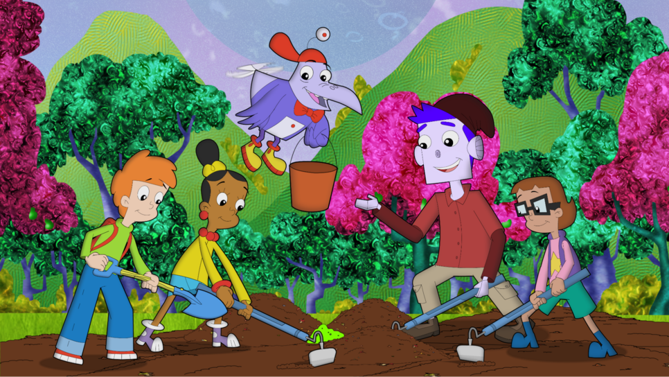 Celebrating Earth Day animation characters