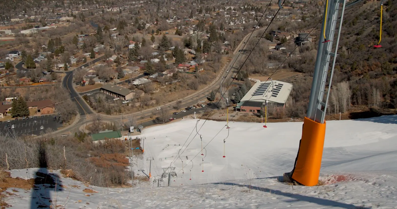 Chapman Hill installed snowmaking equipment in 2010 after realizing it could not rely solely on natural snowfall. Photo: Ziyi Xu, Rocky Mountain PBS