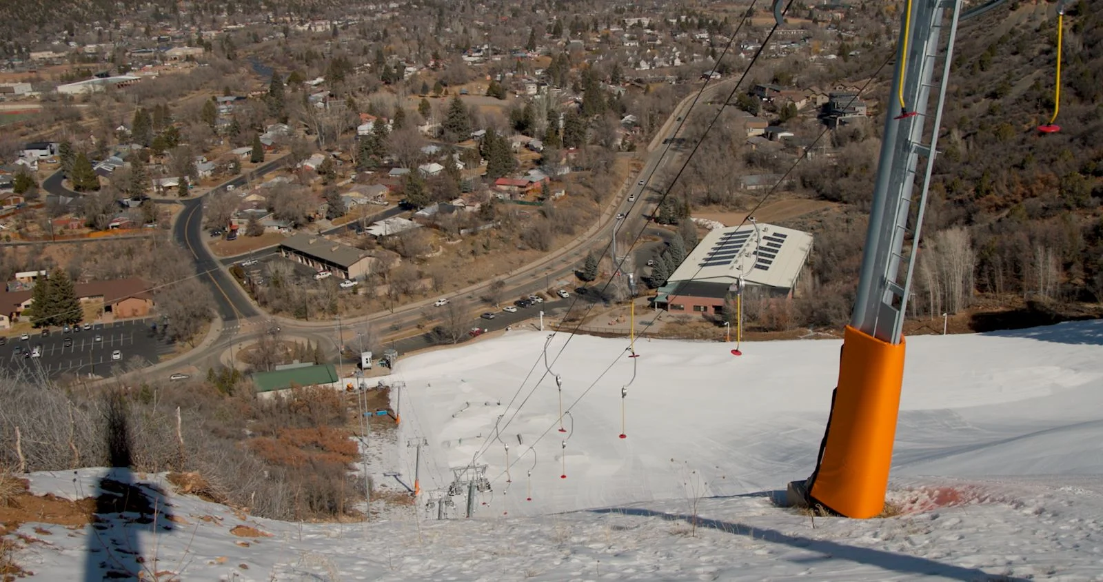 Chapman Hill installed snowmaking equipment in 2010 after realizing it could not rely solely on natural snowfall. Photo: Ziyi Xu, Rocky Mountain PBS