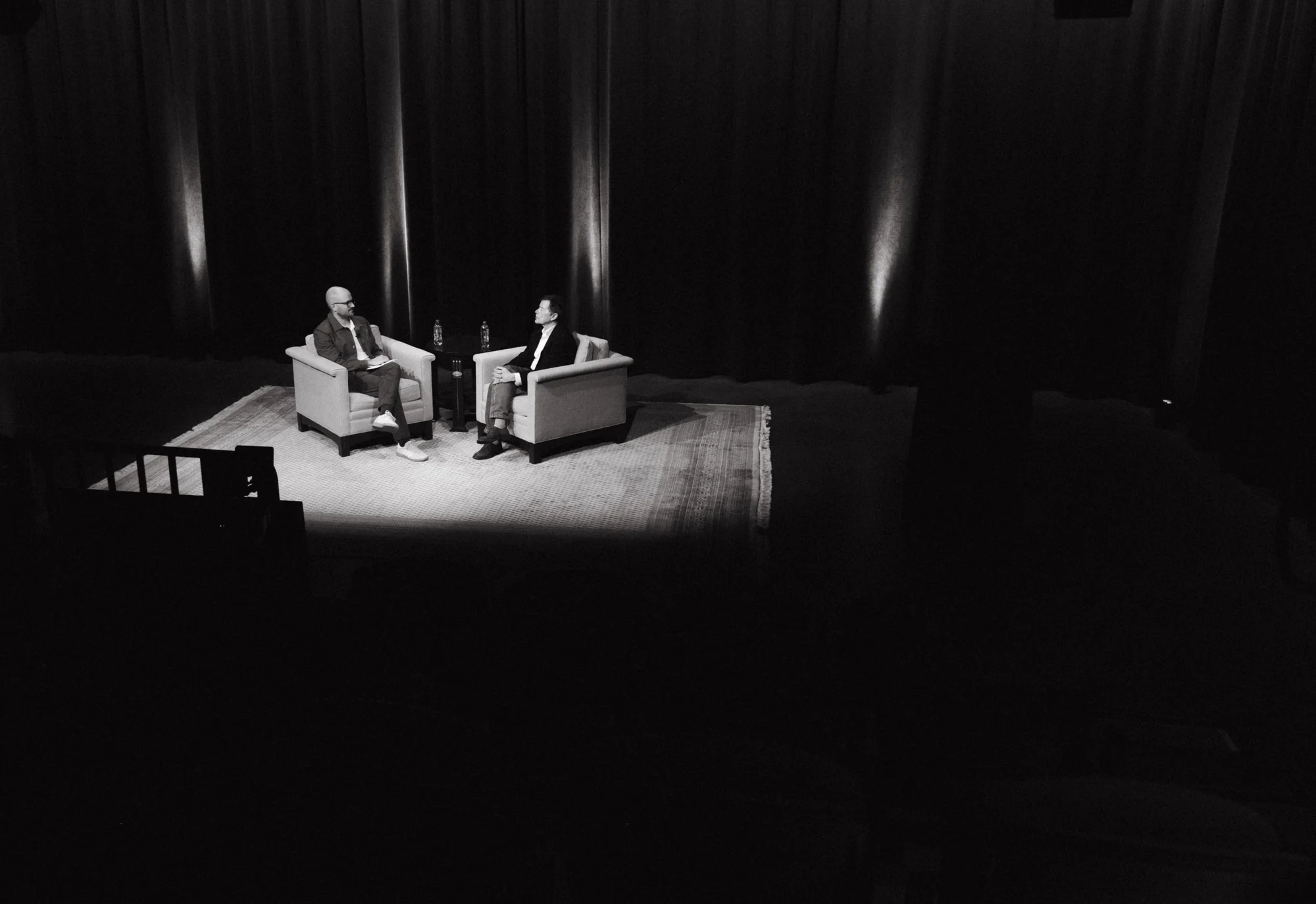 Rocky Mountain PBS' Kyle Cooke, left, and Ken Burns, right, at the Buell Public Media Center. Photo: Peter Vo, Rocky Mountain PBS