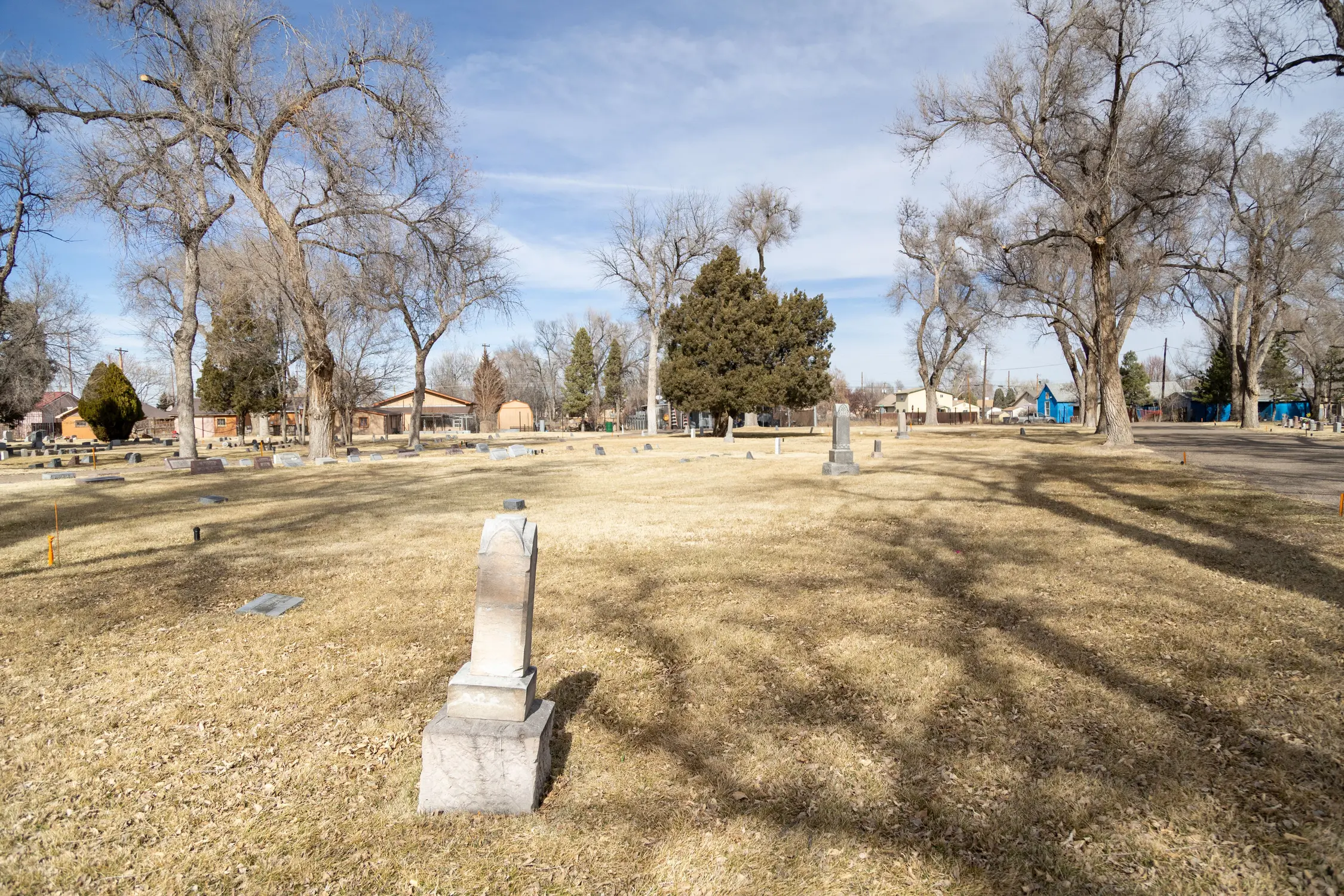Block 12 used to be the back of Roselawn Cemetery. Many Black Puebloans were buried in Block 12, often in unmarked graves. Photo: Chelsea Casabona, Rocky Mountain PBS