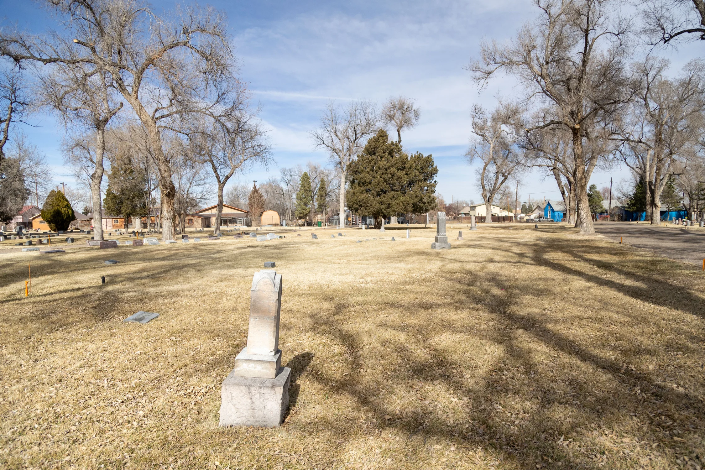 Block 12 used to be the back of Roselawn Cemetery. Many Black Puebloans were buried in Block 12, often in unmarked graves. Photo: Chelsea Casabona, Rocky Mountain PBS