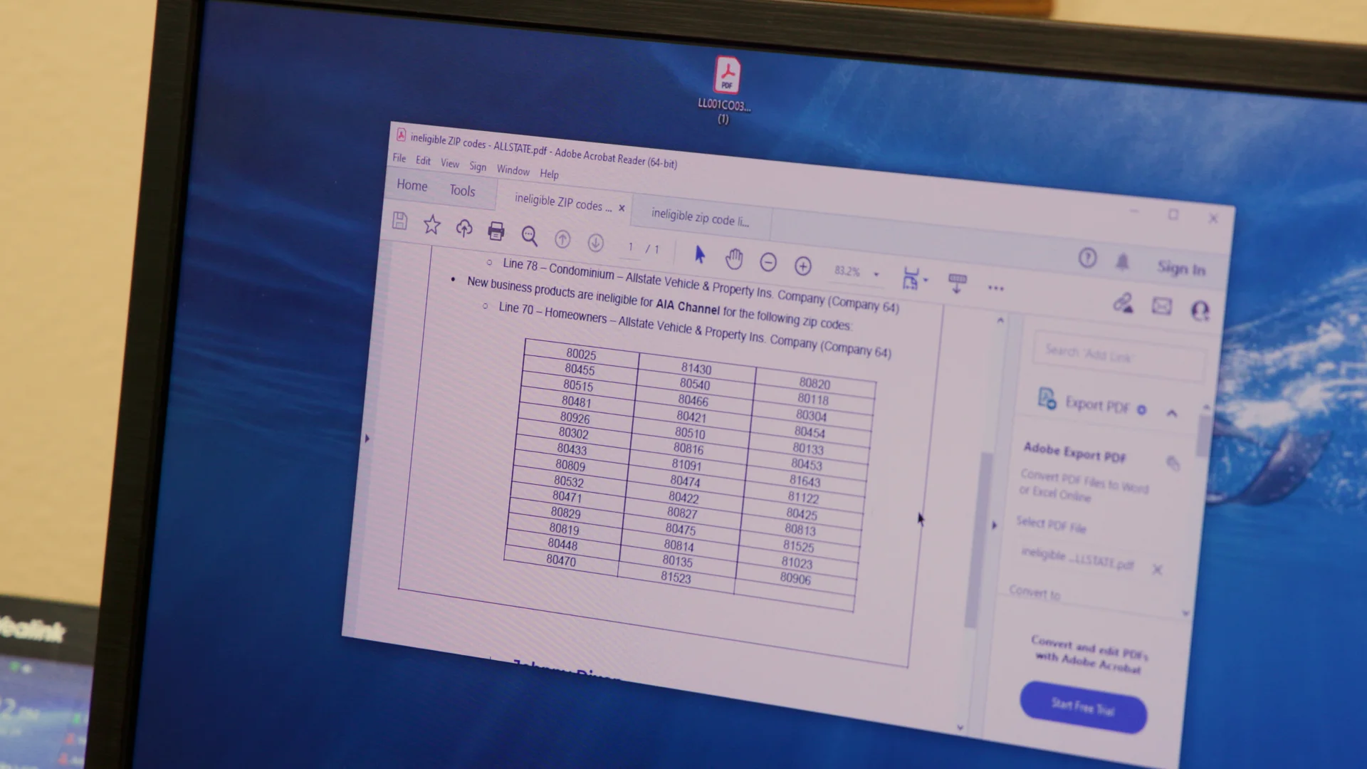 Insurance broker Steve Hakes points out the zip codes Allstate will no longer write insurance in, including Nederland and parts of Boulder and Broomfield. Photo: Andrea Kramar, Rocky Mountain PBS