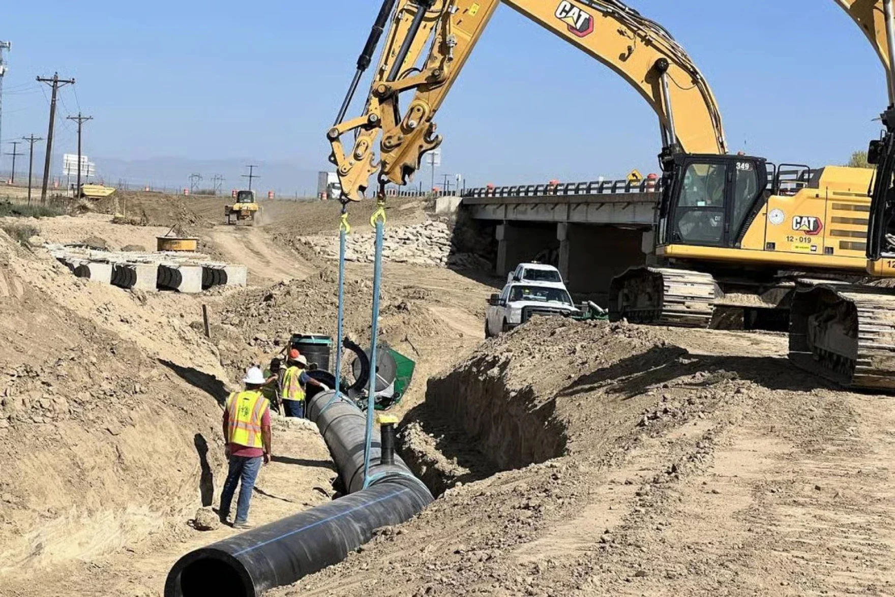 Contractors install the Arkansas Valley Conduit east of Pueblo. Photo courtesy Chris Woodka with Southeastern Colorado Water Conservancy District