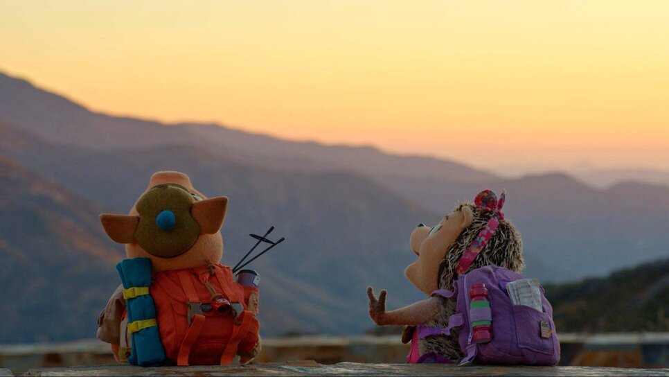 Roxy and Ronald admiring the sunset