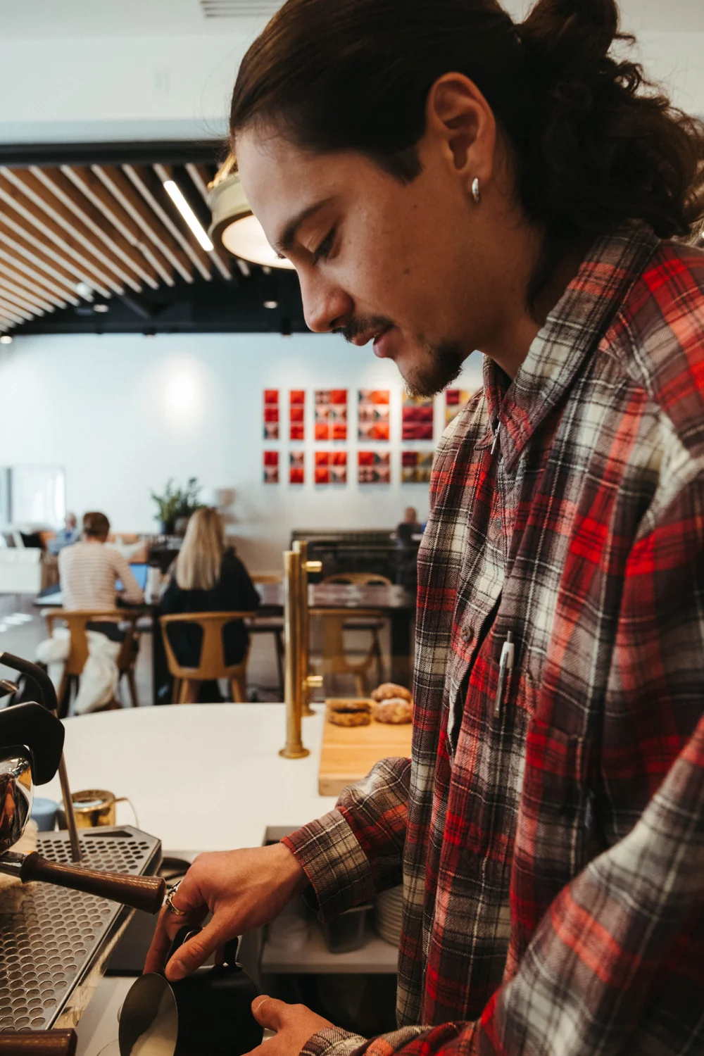 Danny DeLeon making a cup of chai. Photo: Peter Vo, Rocky Mountain PBS