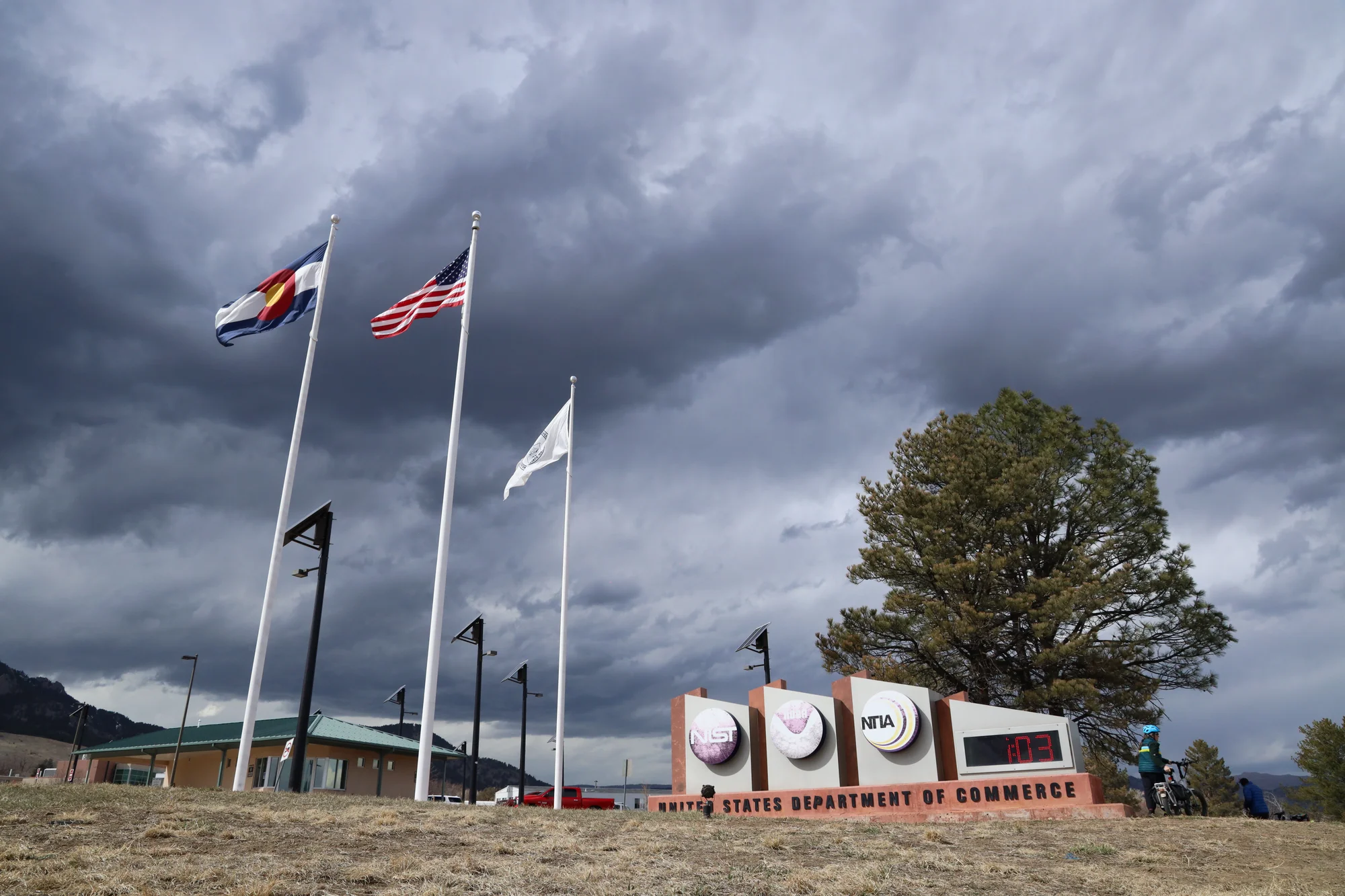 The entrance to the U.S. Department of Commerce campus in Boulder, where the NOAA labs are located. Photo: Cormac McCrimmon, Rocky Mountain PBS