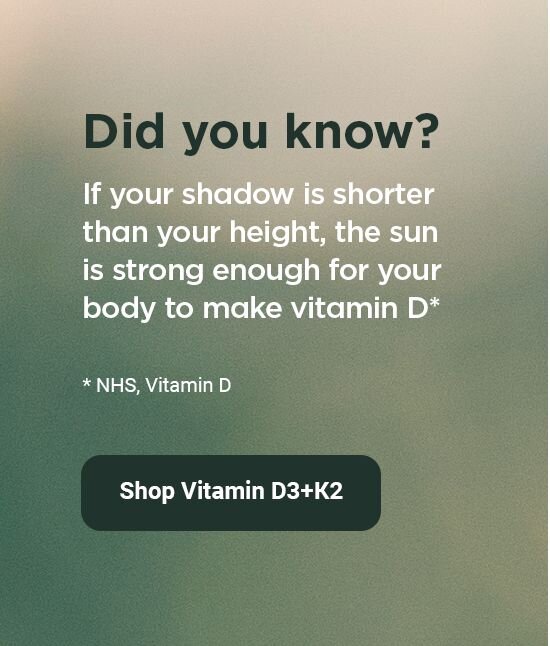 Did you know? If your shadow is shorter than your height, the sun is strong enough fro your body to make vitamin D.