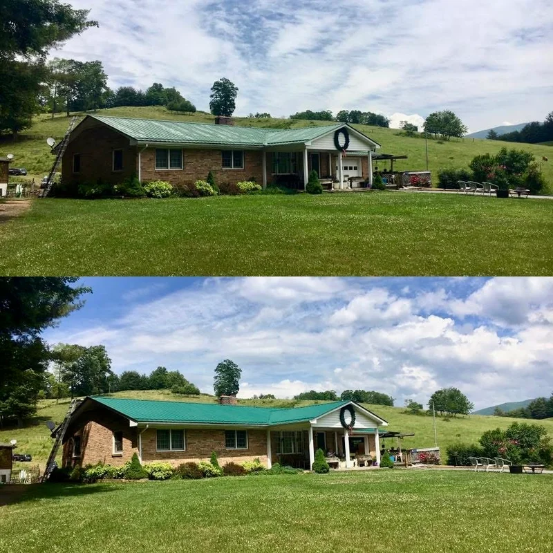 Residential home before and after protective coating