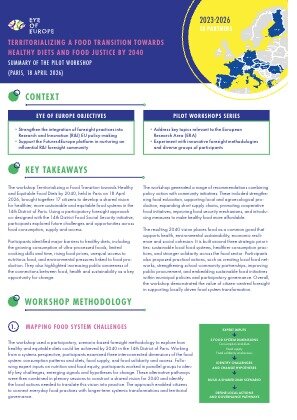 Project Result Preview - Territorializing a food transition towards healthy diets and food justice by 2040 (Paris, 18 April 2026)