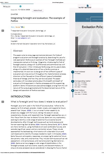 Project Result Preview - Integrating foresight and evaluation: The example of ParEvo