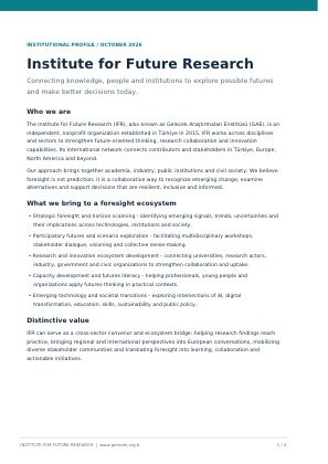 Project Result Preview - Institute for Future Research Brief