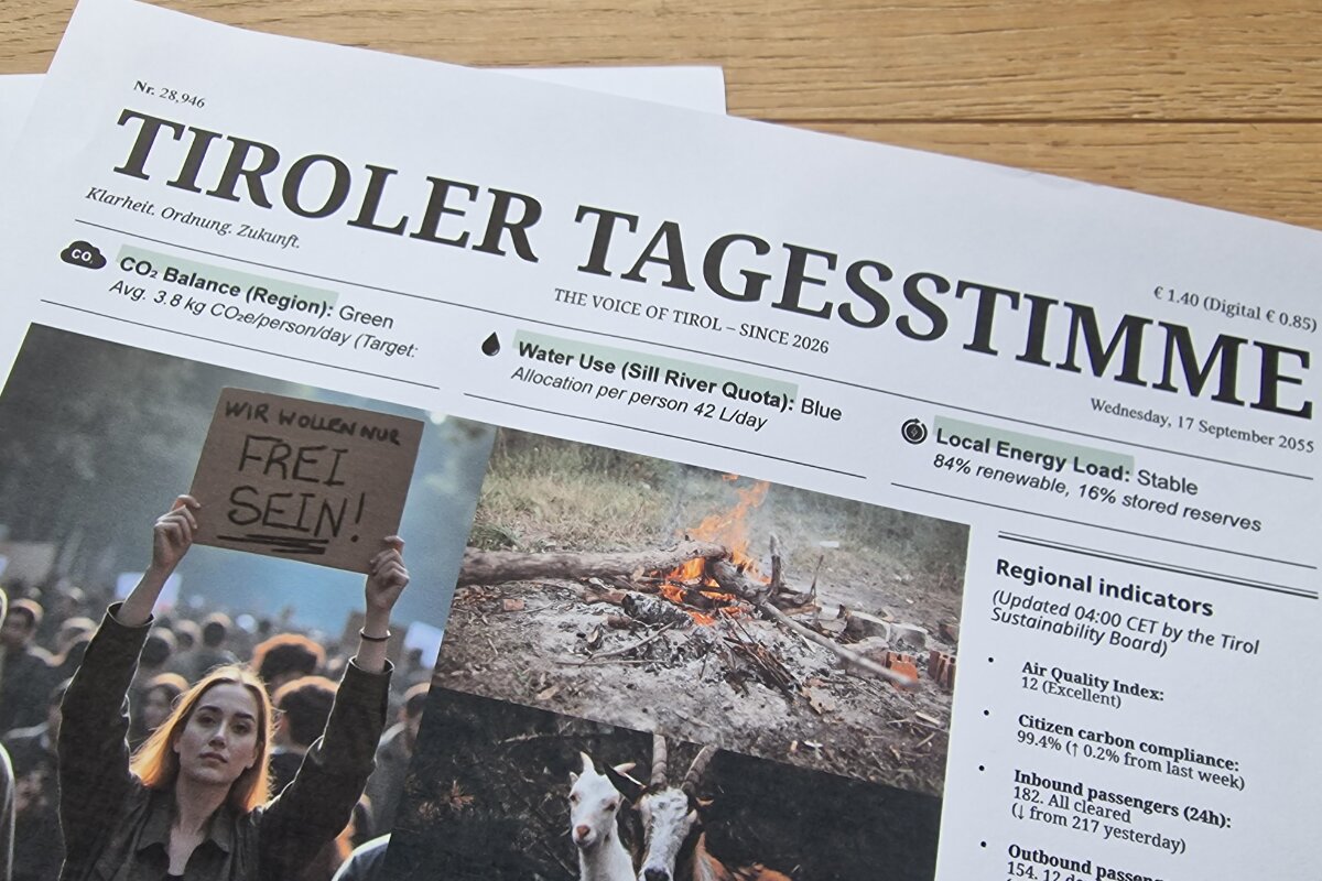 An example of a newspaper from the future based on signals and drivers