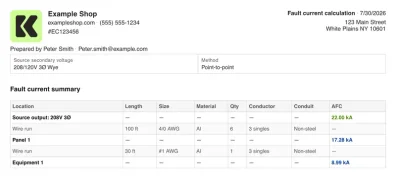 fault current calculator