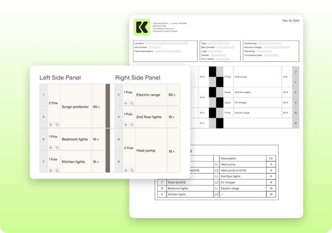 Kopperfield panel schedule tool and PDF output