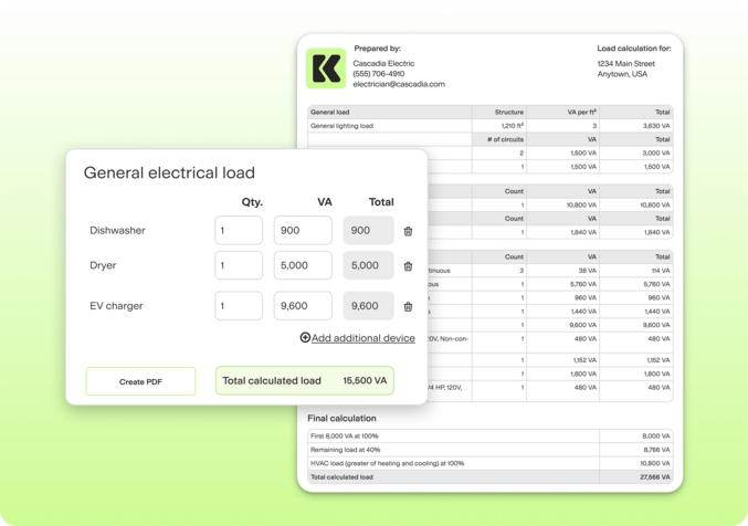 Kopperfield load calculator and PDF output