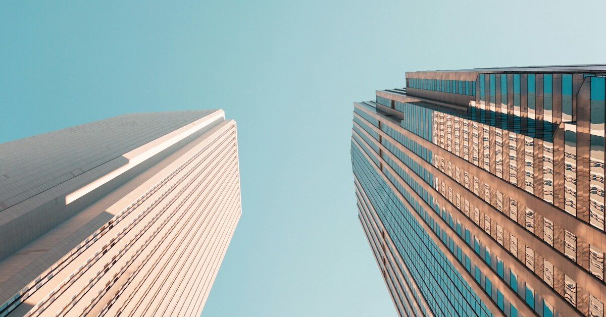 skyscrapers stretching up into the sky
