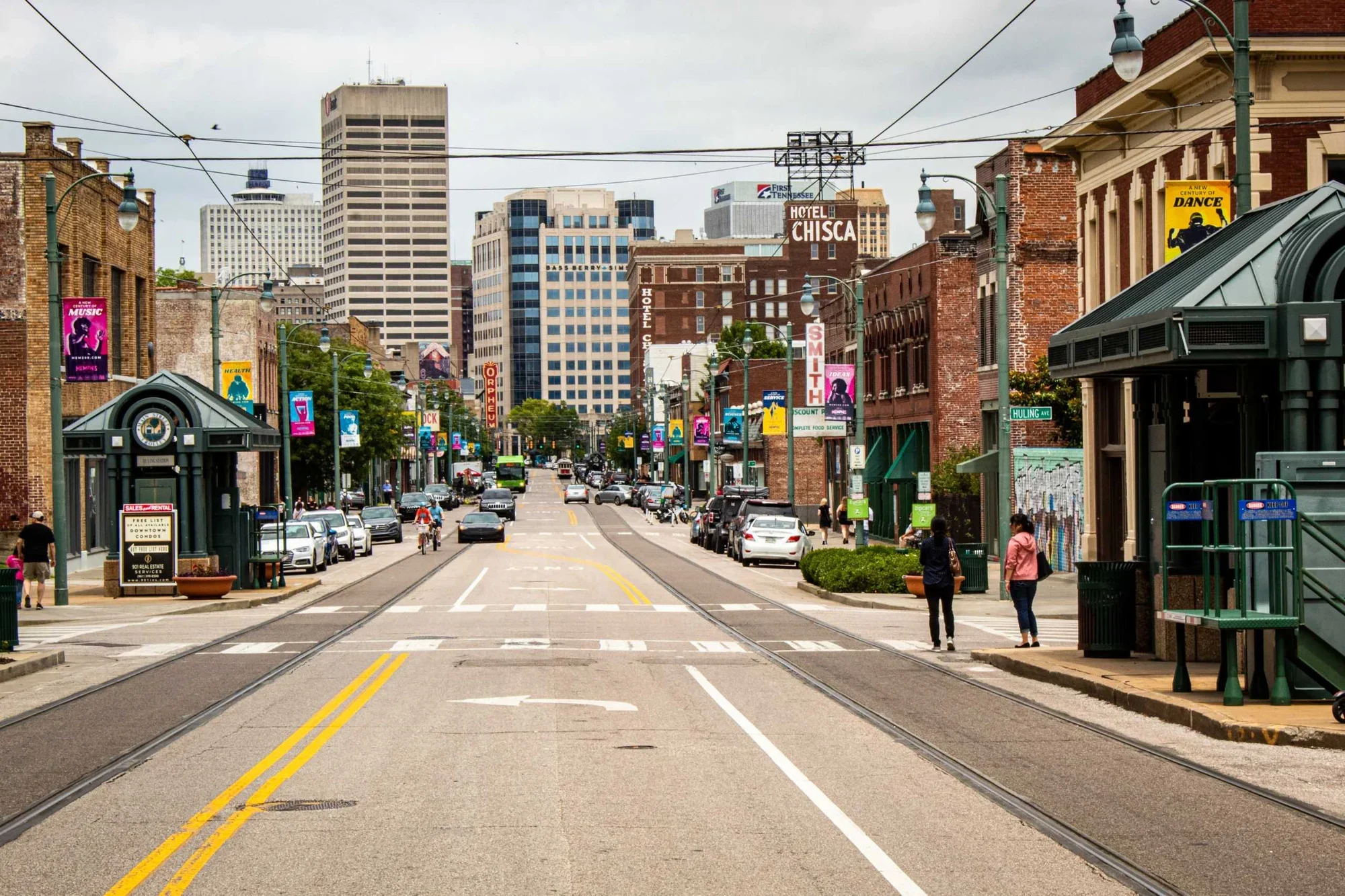 The streets of downtown Memphis
