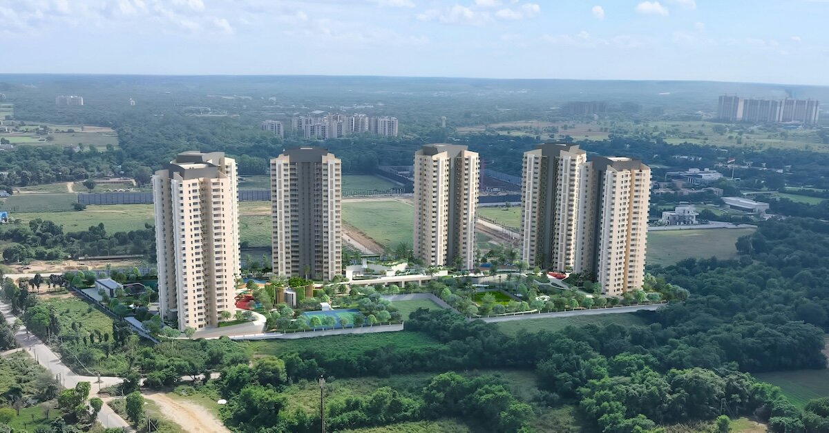 An industrial rendering showing the future of development in a city