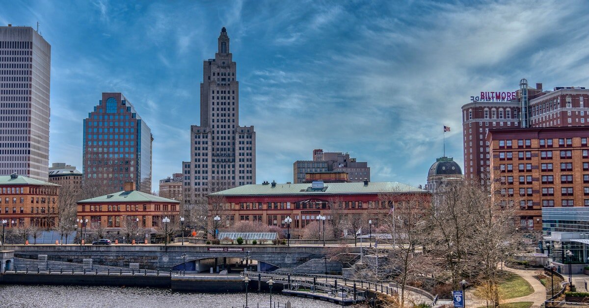 CBD of Hartford, with both tall and low-profile heritage buildings.