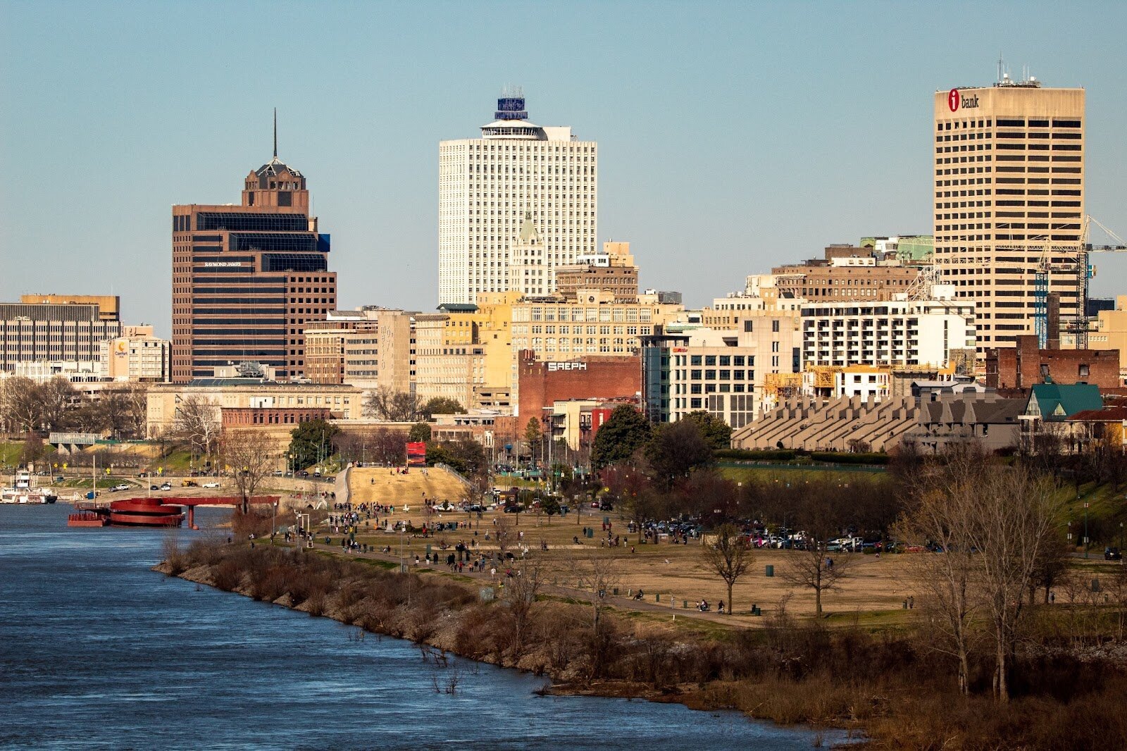 Downtown buildings along the Mississippi River