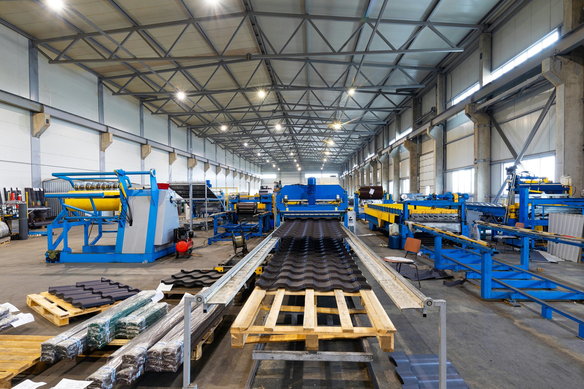 The inside of an industrial warehouse commercial property