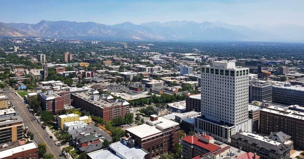 An angled view of downtown Salt Lake City