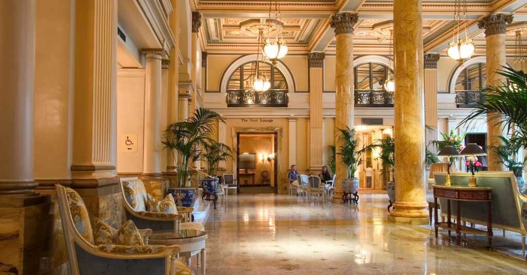 luxurious hotel  lobby interior