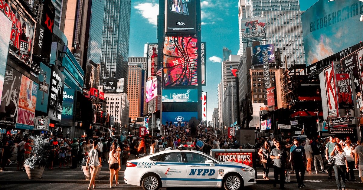 new york city retail scene in time square