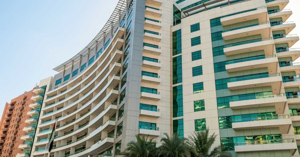 Luxury hotel with perspective view.