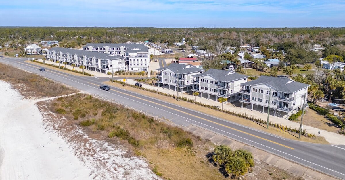 A drone photo of the Overlook at Port Saint Joe