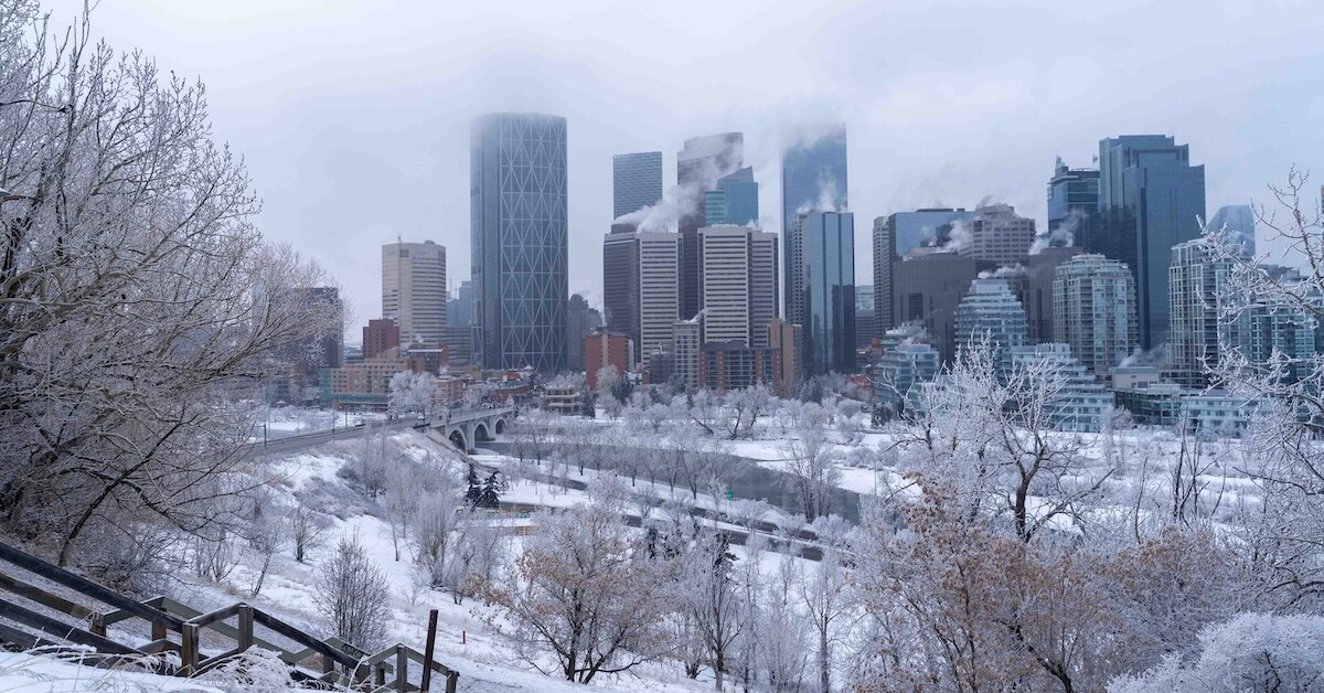 A wintry city to symbolize commercial real estate changes in December 2024