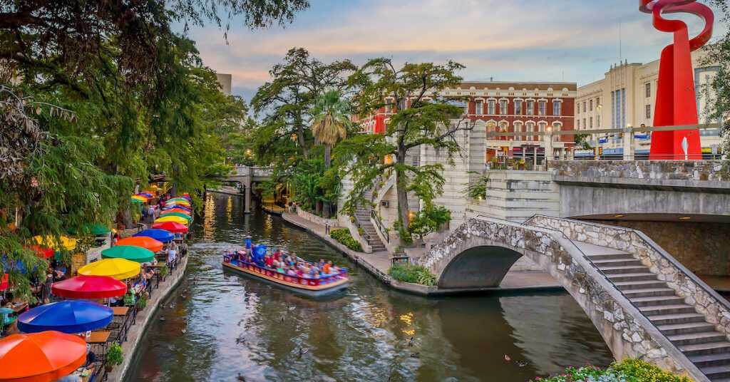 A view of downtown San Antonio's riverfront