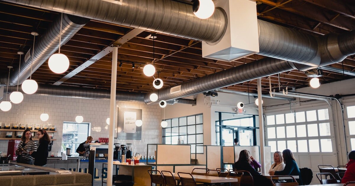 The inside of an office building in Louisville, Kentucky