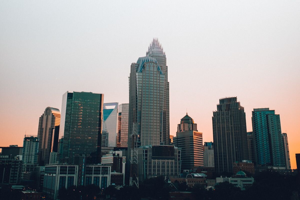 Stretching skyscrapers in Raleigh's downtown district