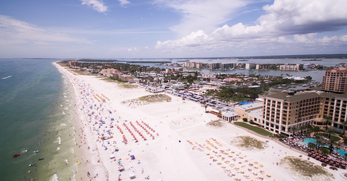 People enjoying the Gulf Coast Beach in Tampa