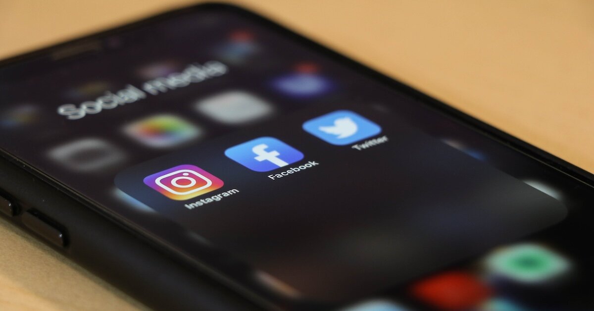 A phone screen showing popular social media apps