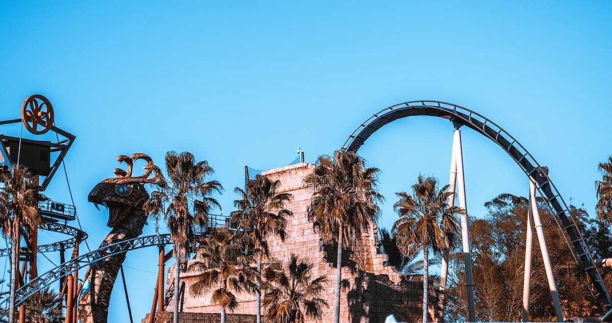A theme park's rollercoaster track in Tampa