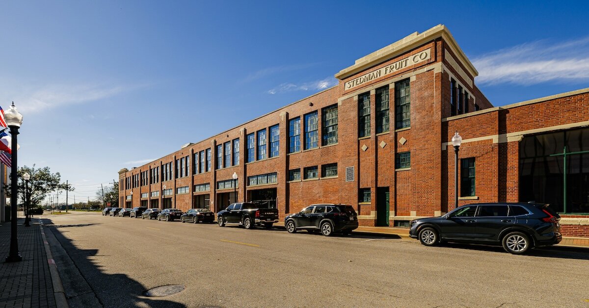 a commercial building made of brick