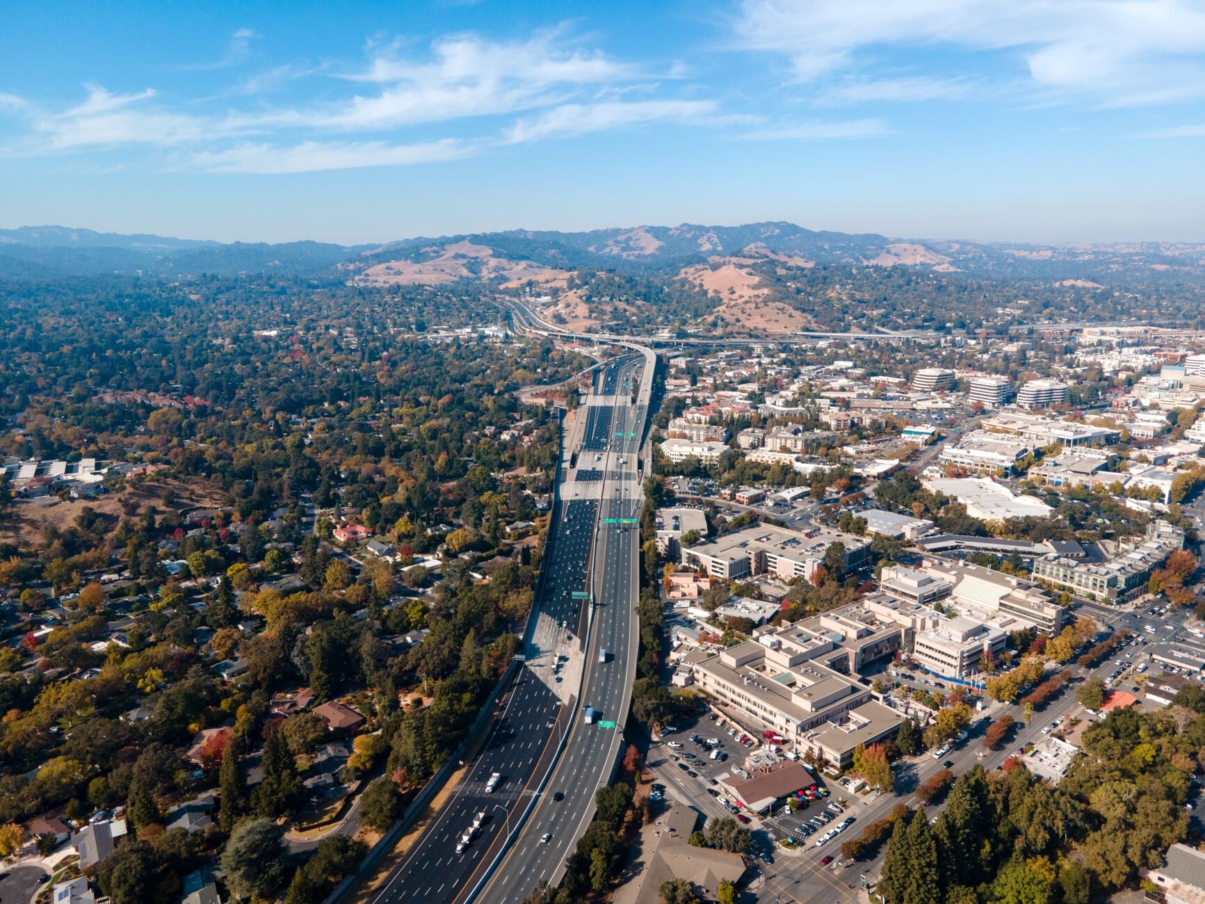 Birdseye view of the Vacaville I-80 corridor