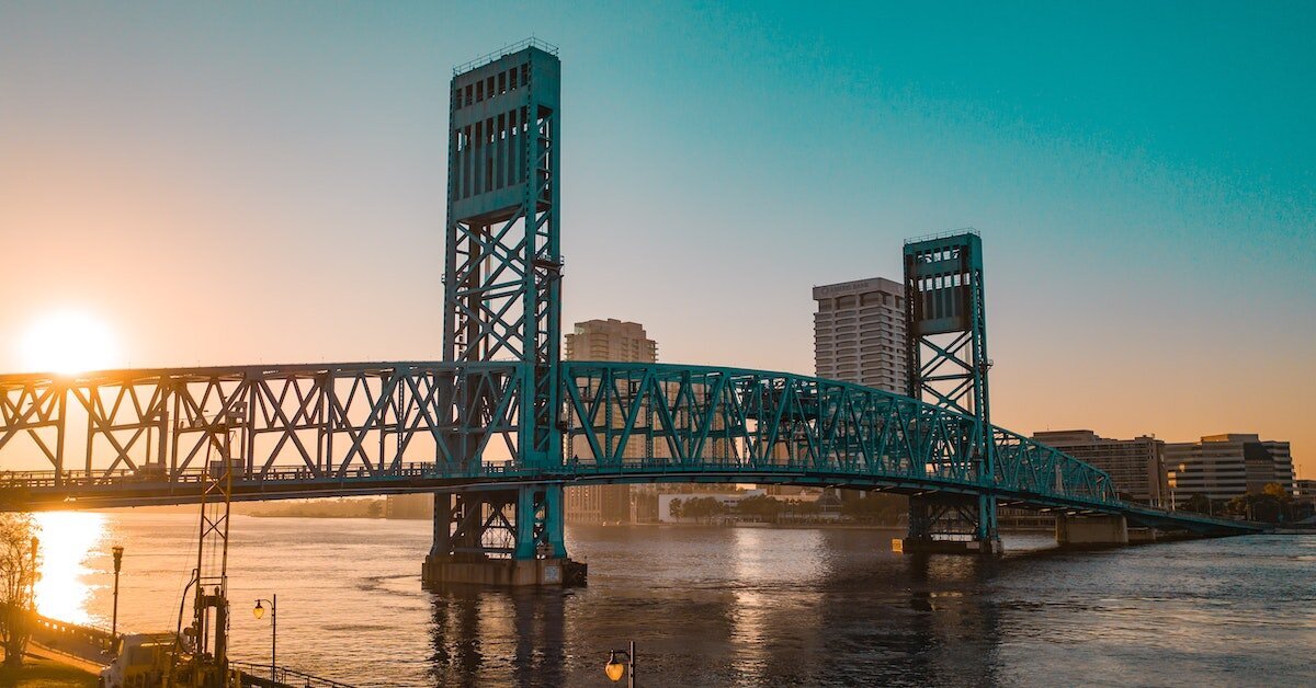 The bridge in Jacksonville at sunset