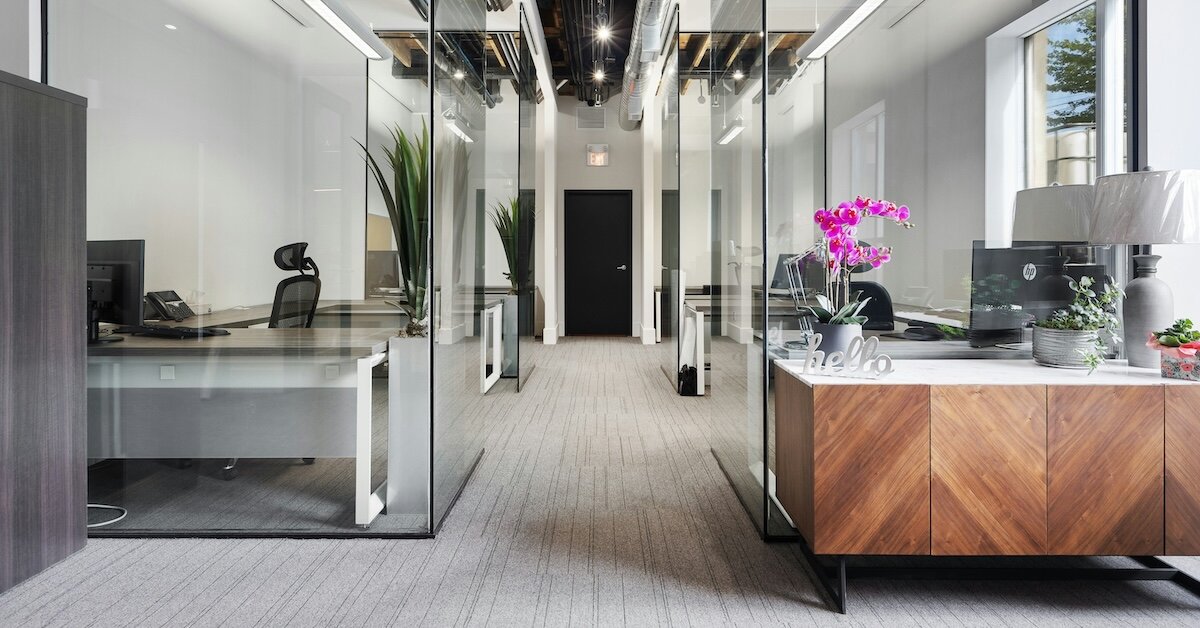 Inside of an empty office building