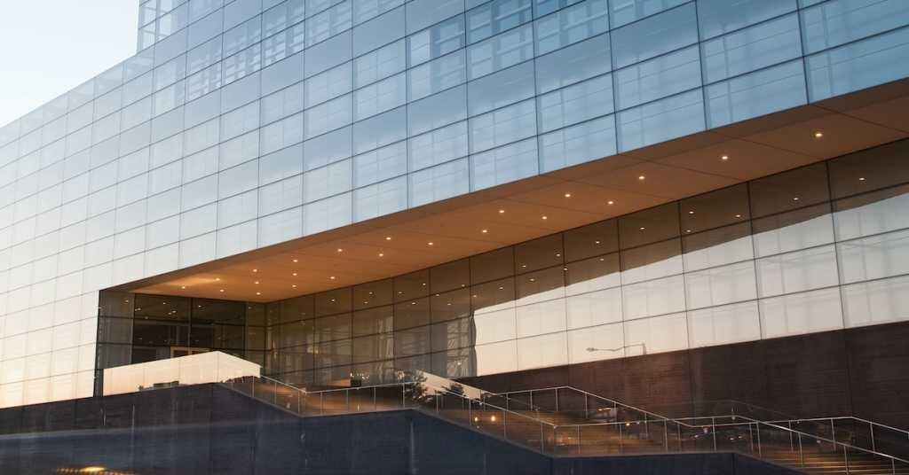 The outside of a commercial office building