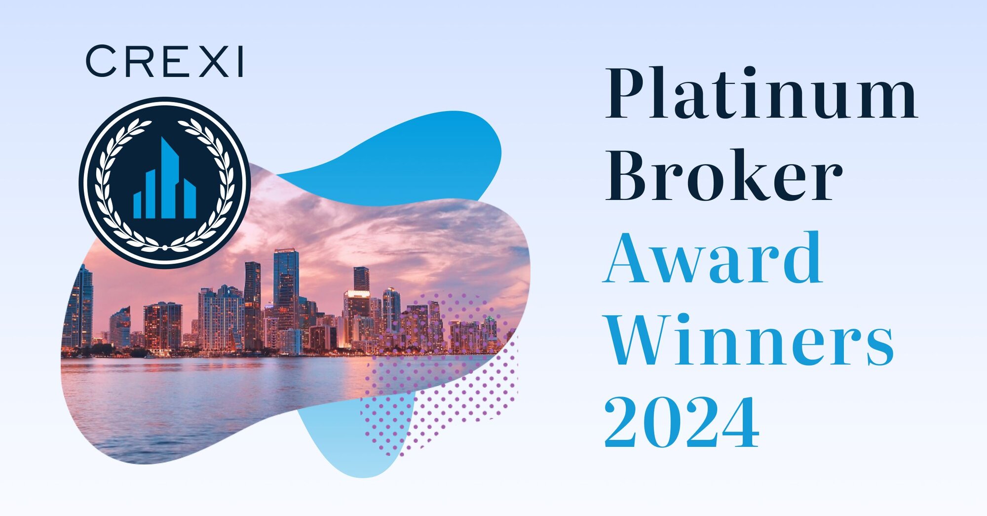 An illustrated graphic that says "Platinum Broker Award Winners 2024"